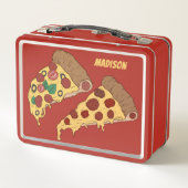 Pizza Slices aangepaste naam lunchbox (Achterkant)