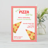 Pizza Slices Anniversaire Fête Invitations (Debout devant)
