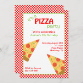Pizza Slices Anniversaire Fête Invitations (Devant / Derrière)