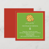 Pizza Slices - Birthday Party Invitation Kaart (Voorkant / Achterkant)