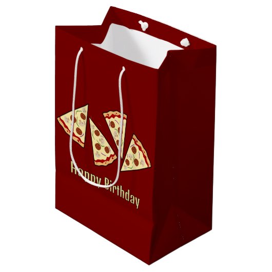 Pizza Slices Design Gift Bag Medium Cadeauzakje (Voorkant Gekanteld)
