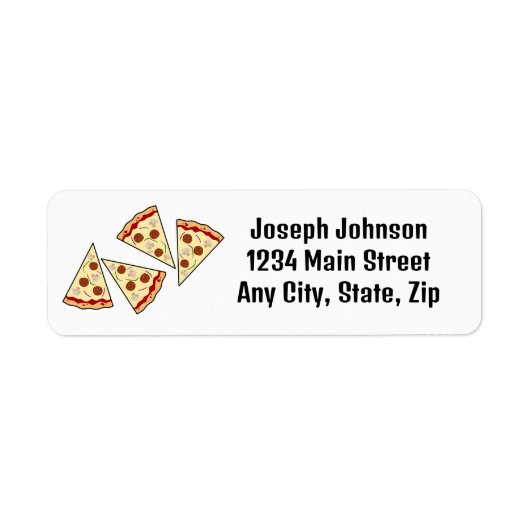 Pizza Slices Design Retour Adres Label (Voorkant)