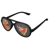 Pizza Slices Grappig Aviator Zonnebril (Gekanteld)
