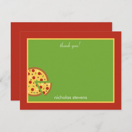 Pizza Slices - Hartelijk dank Bedankkaart (Voorkant / Achterkant)