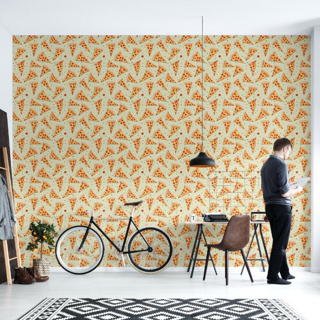 Pizza Slices Pattern Behang (Woonkamer)