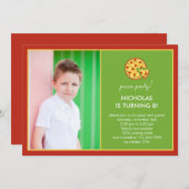 Pizza Slices Photo Invitation d'anniversaire (Devant / Derrière)