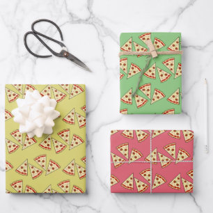 Pizza Slices Tiled Design Inpakpapier Vel