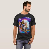 Pizza Sloth Pug Hamster In Space Galaxy Funny T-shirt (Voorkant volledig)