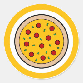 Pizza smaakcirkel sticker labels