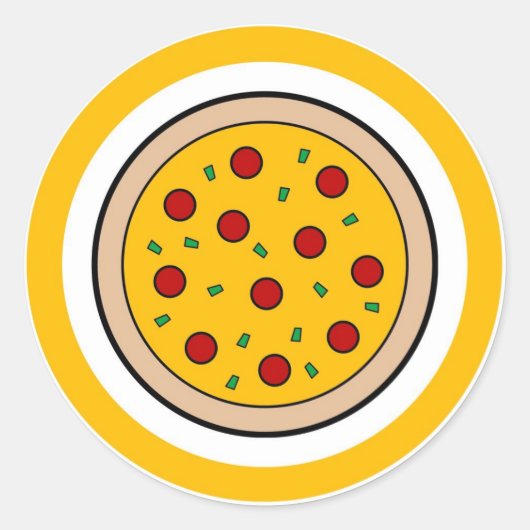Pizza smaakcirkel sticker labels (Voorkant)
