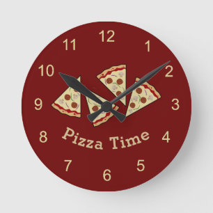 Pizza Sneden Wandklok Ronde Klok
