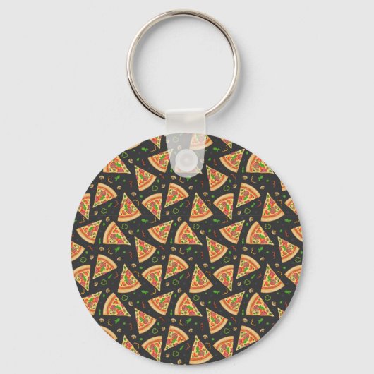 Pizza snijdt achtergrond sleutelhanger (Voorkant)