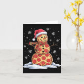 Pizza Snowman - Santa Hat - Kerstfeest Kaart (Gele Bloem)