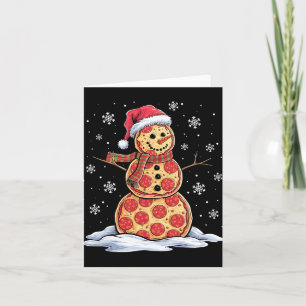 Pizza Snowman - Santa Hat - Kerstfeest Kaart