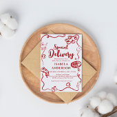 Pizza,special Delivery Baby Shower Invitation