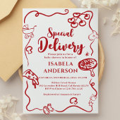 Pizza,special Delivery Baby Shower Invitation