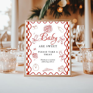 Pizza speciale bezorging baby shower Favor bord Poster