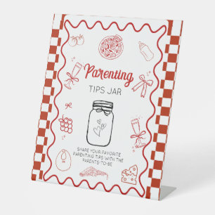 Pizza speciale deliv Ouderschap tips Jar Baby show Reclamebord Met Voetstuk