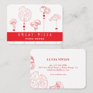 Pizza speciale levering Visitekaartje