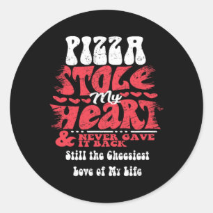 Pizza stal mijn hart ~ Grappige Valentijnsdag  Ronde Sticker