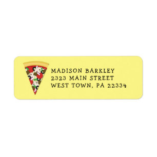 Pizza Supreme Combo Cute Kinder Return Address Lab Etiket