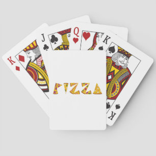 Pizza Tekst gemaakt van Slices Pokerkaarten