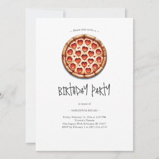 Pizza thema Casual verjaardagsuitnodigingen Kaart (Voorkant)