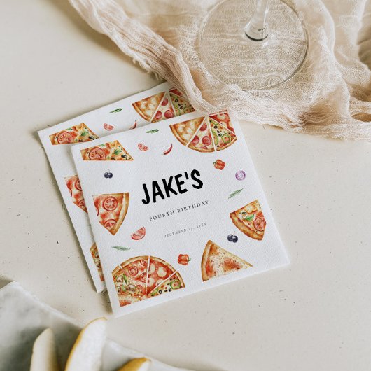 Pizza thema Verjaardag Servet