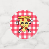 Pizza thema verjaardagsfeestje gepersonaliseerd confetti (Kleine voorkant)