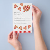 Pizza thema verlovingsfeest spelletjes flyer (Hand)