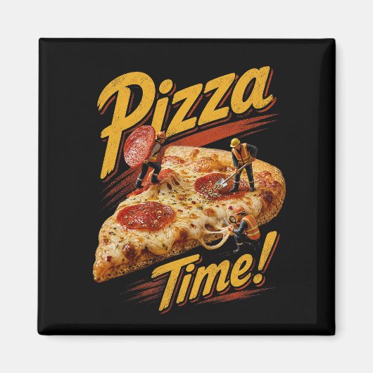 Pizza Tijd! Magneet (Voorkant)