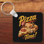 Pizza Tijd! Sleutelhanger (Voorkant)
