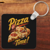 Pizza Tijd! Sleutelhanger (Achterkant)