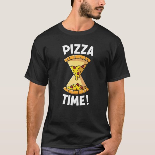 Pizza Time Pizza Hourglass Het is Pizza Time T-shirt (Voorkant)