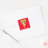 Pizza Time Vierkante Sticker (Envelop)