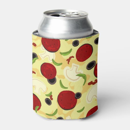 Pizza Toppings Pattern Blikjeskoeler (Blikje Voorkant)