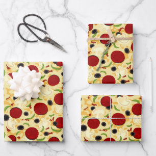 Pizza Toppings Pattern Inpakpapier Vel