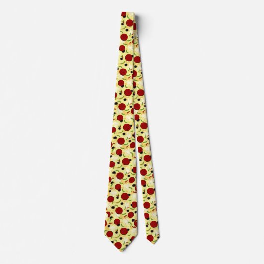 Pizza Toppings Pattern Stropdas (Voorkant)