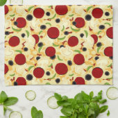 Pizza Toppings Pattern Theedoek (Gevouwen)