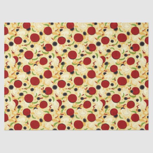 Pizza Toppings Pattern Tissuepapier (Voorkant)