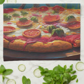 Pizza Tower Theedoek (Gevouwen)