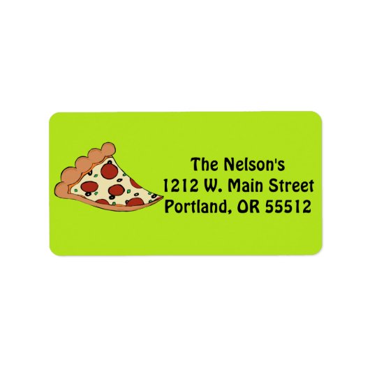 Pizza tranche étiquettes personnalisés (Devant)