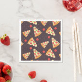Pizza tranches motif Parties serviettes en papier (En situation)