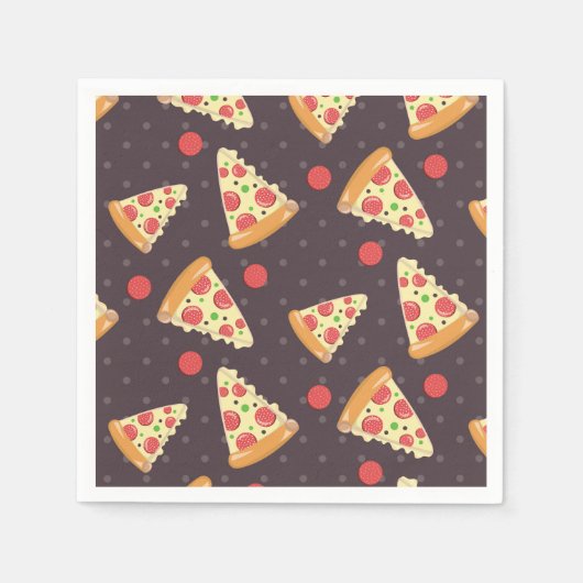 Pizza tranches motif Parties serviettes en papier (Devant)