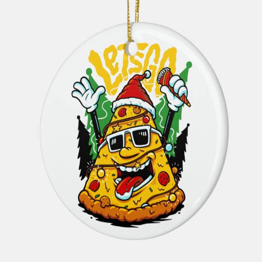 Pizza Tree-kerstlampjes Merry Crustmas-programma's Keramisch Ornament (Links)
