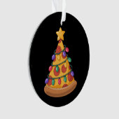 Pizza Tree Kerstverlichting Pizza Lover Familie Ornament (voorkant)