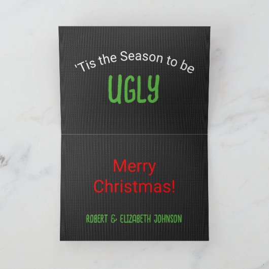 Pizza Ugly KerstSweater Feestdagen Kaart (Binnen)