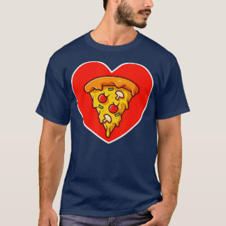 Pizza Valentijnsdag Heart Cheese Tomato Funny Fo T-shirt