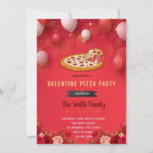 Pizza Valentine Invitation (Devant)