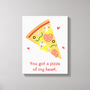 Pizza van mijn Hart, Schattige Liefdes Puns Canvas Afdruk